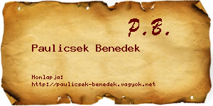 Paulicsek Benedek névjegykártya